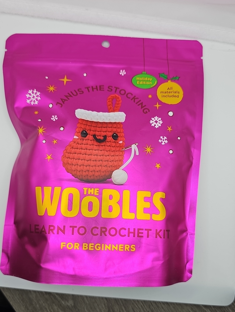THE WOOBLES Janus the Stocking Learn to Crochet Kit For Beginners NEW